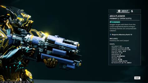 Its also a secondary weapon. . Arca plasmor
